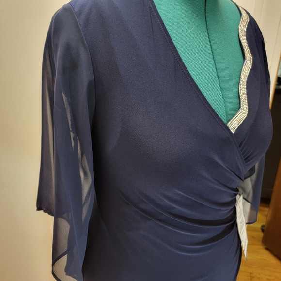 MSK formal rhinestone ruched top med. NWT. Figure flattering. - Picture 13 of 13